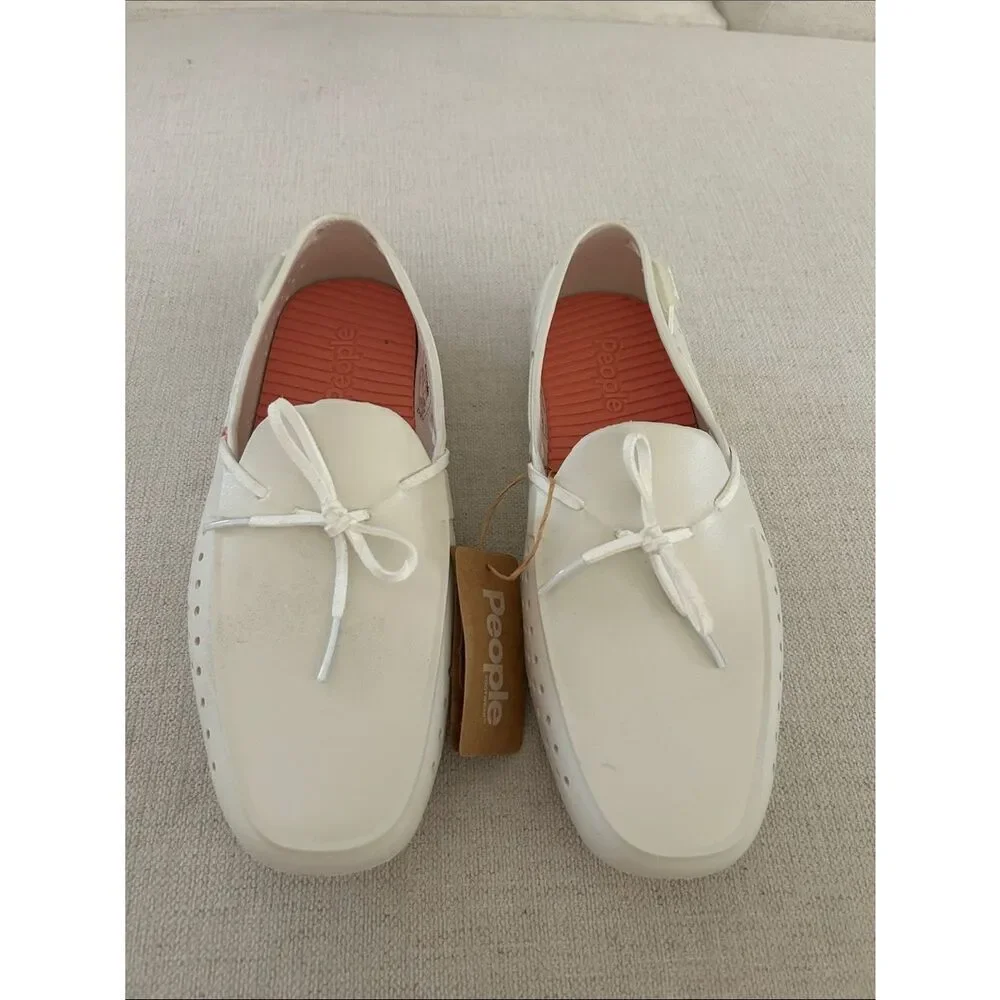 PEOPLE Footwear Senna boat shoes, Picket White, size women 7, NWT